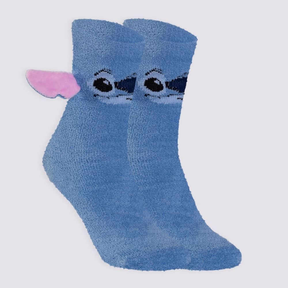 Meia Cano Longo Stitch 3D Disney - AZUL 34/38