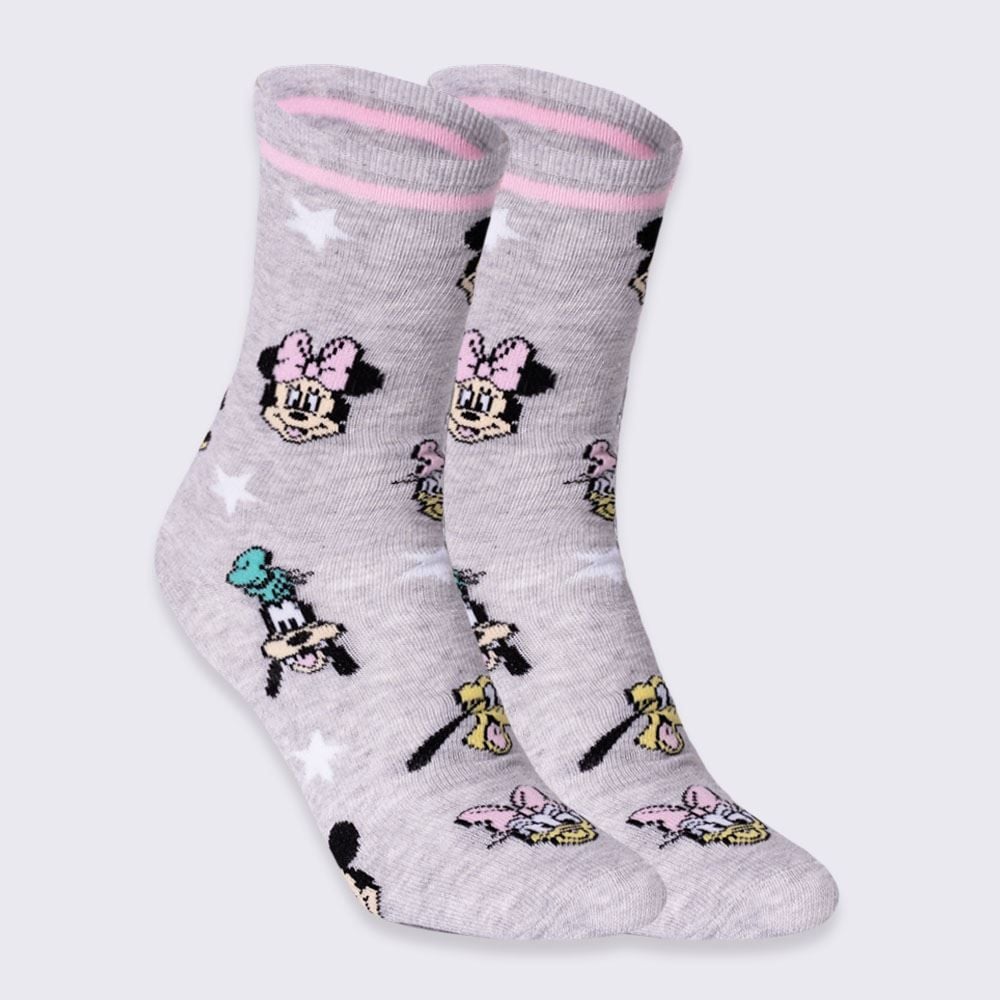 Meia Cano Longo Turma do Mickey Disney - CINZA 39/43