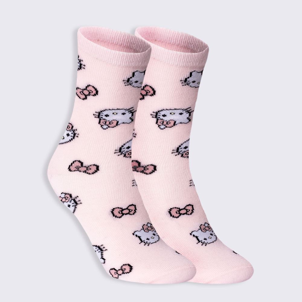 Meia Hello Kitty Cano Longo Sanrio - ROSA 34/38