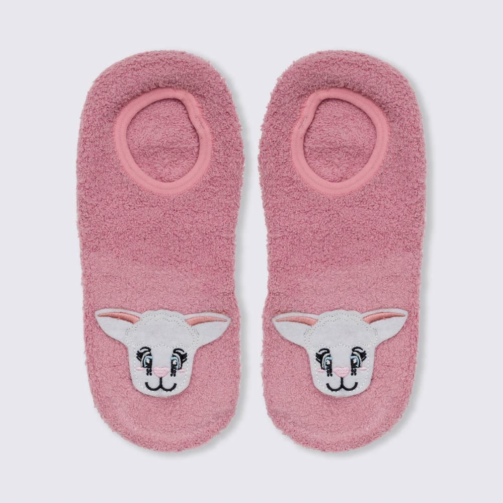 Meia Sapatilha Fleece Ovelha Camila Moretti - ROSA CLARO 34/39