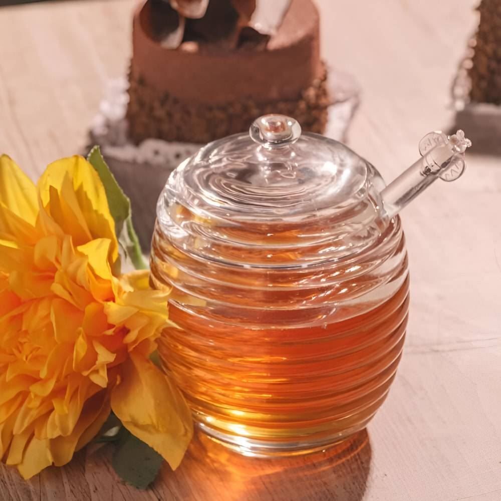 Meleira Com Pegador De Cristal Colmeia Lyor 210Ml - Transparente 