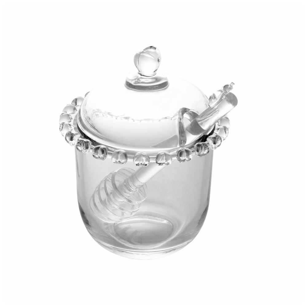 Meleira De Cristal Com Pegador Coração Lyor 12 Cm - Transparente