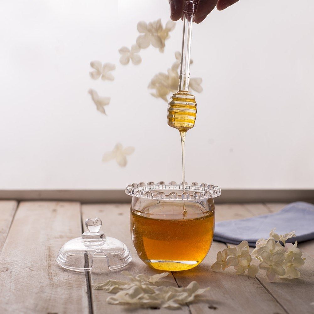 Meleira De Cristal Com Pegador Coração Lyor 12 Cm - Transparente