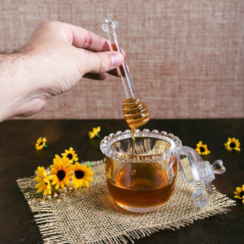 Meleira De Cristal Com Pegador Coração Lyor 12 Cm - Transparente