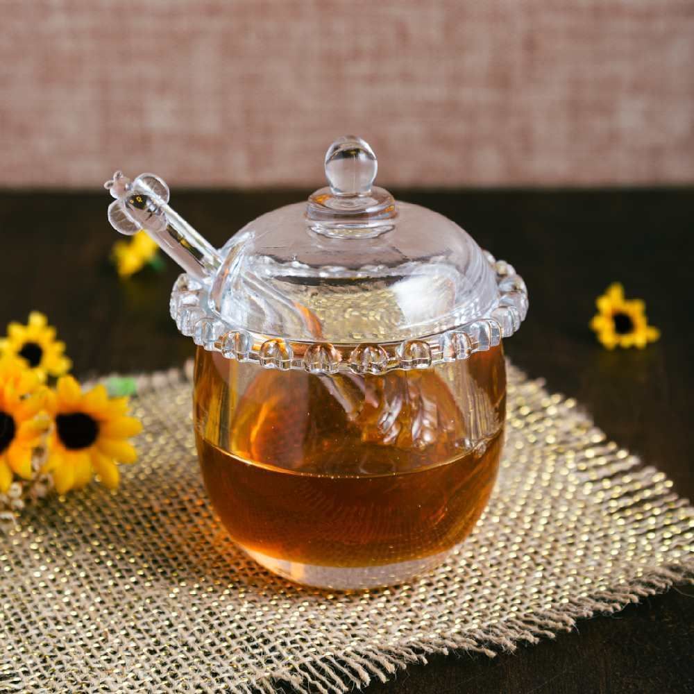 Meleira De Cristal Com Pegador Coração Lyor 12 Cm - Transparente