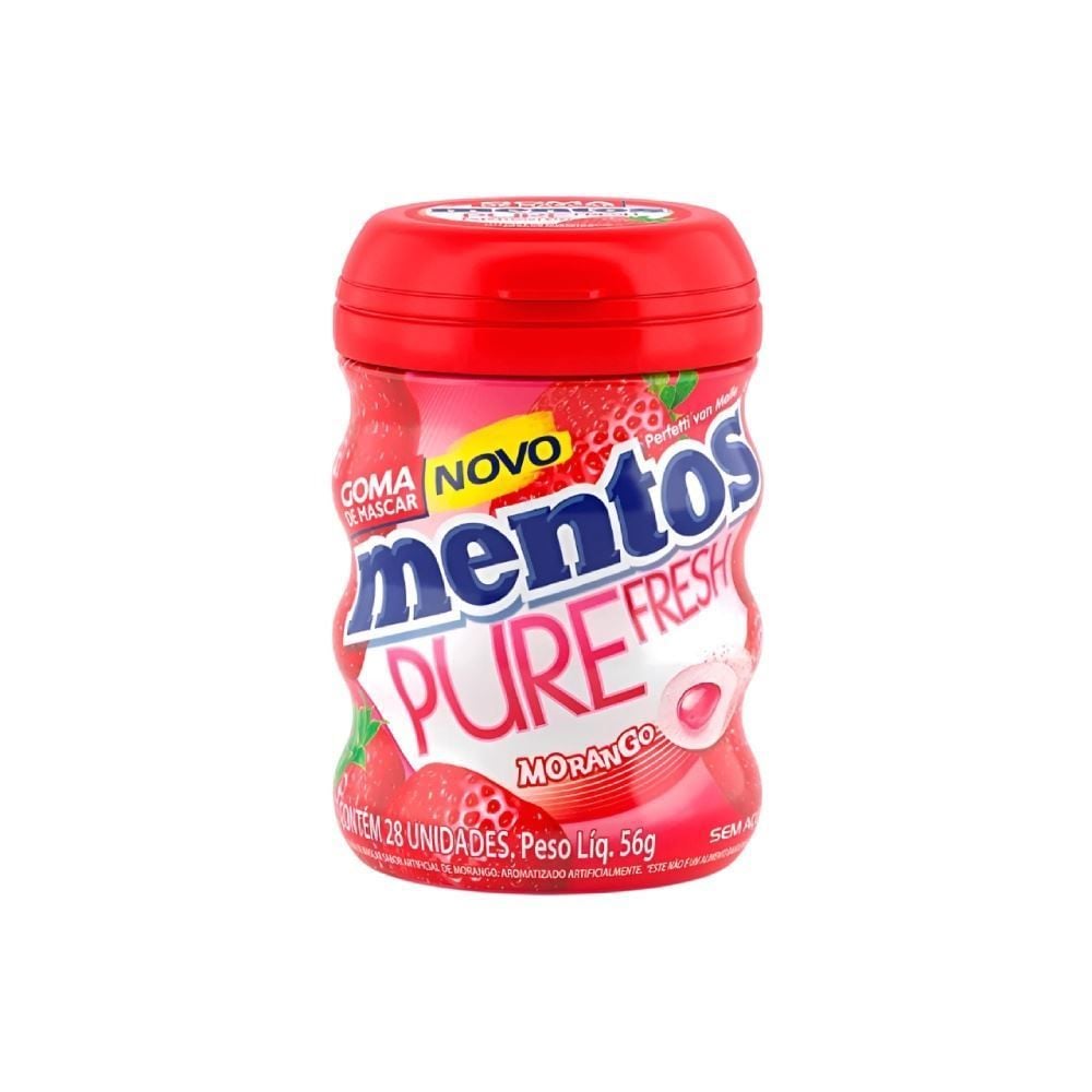 Mentos de Garrafa Pure Fresh Morango 56G