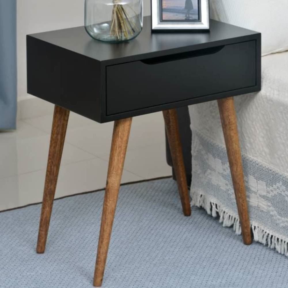 Mesa De Cabeceira Baixa 60 Cm Havan Casa - Preto