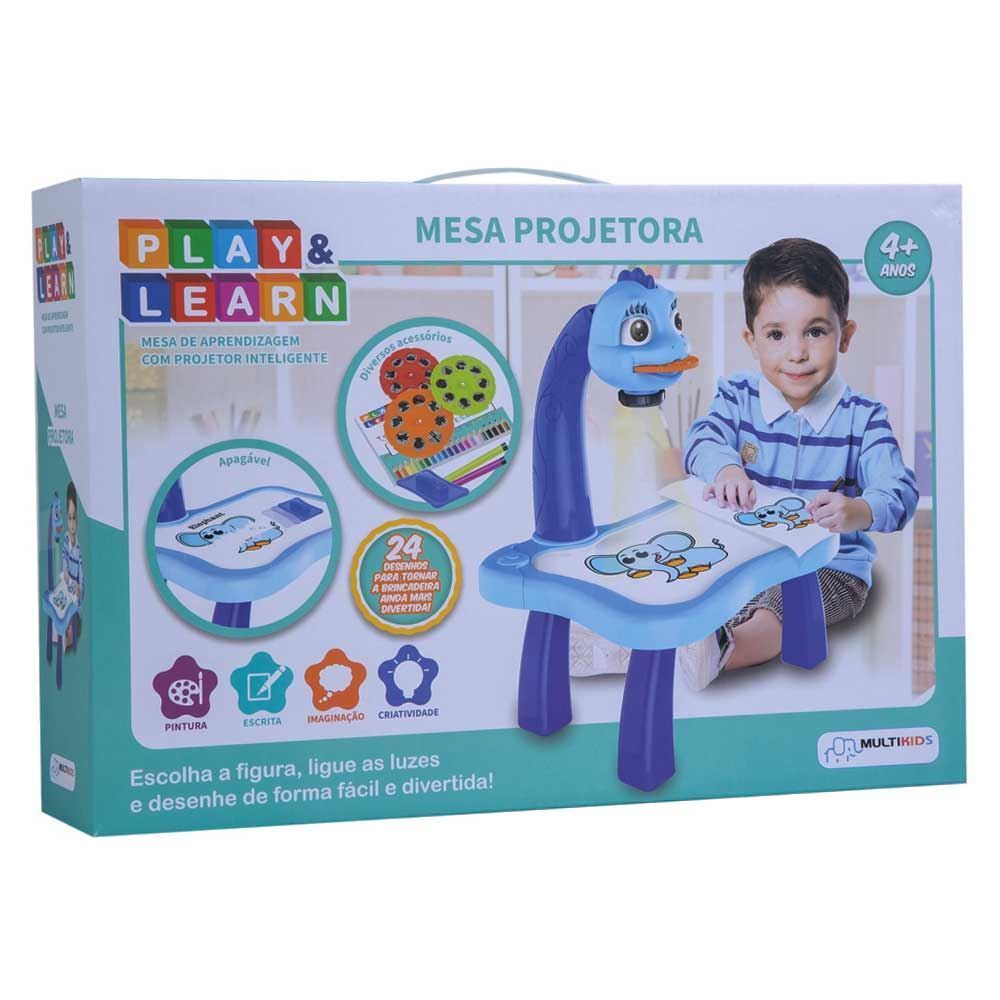 Mesa Projetora Para Desenhar Azul Play E Learn Multikids - BR1600