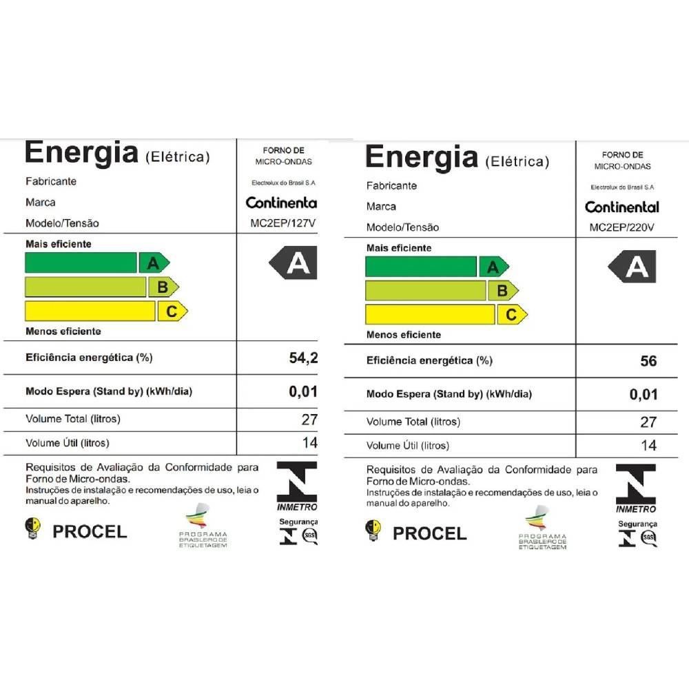 Micro-ondas de Embutir Continental 27 Litros Função Tira Odor