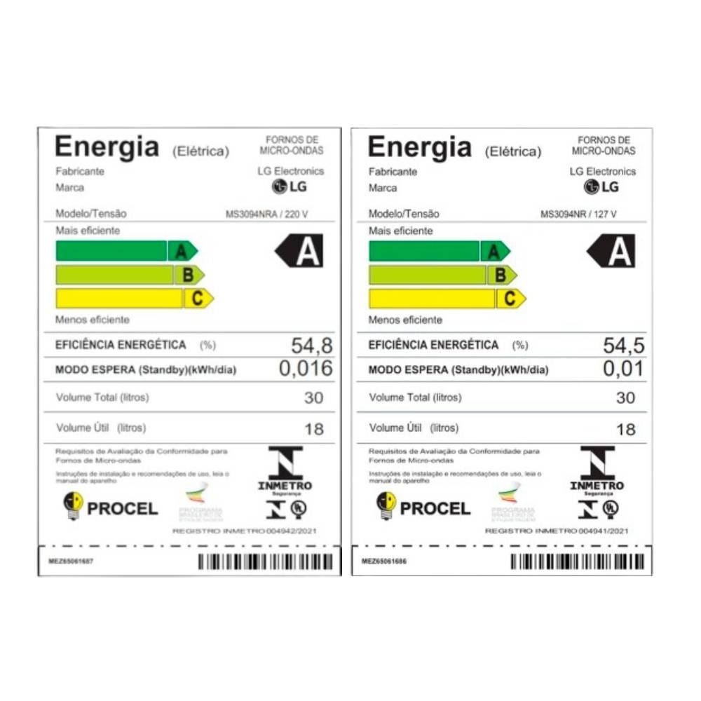 Micro-ondas LG 30 Litros de Bancada NeoChef Espelhado MS3094NR