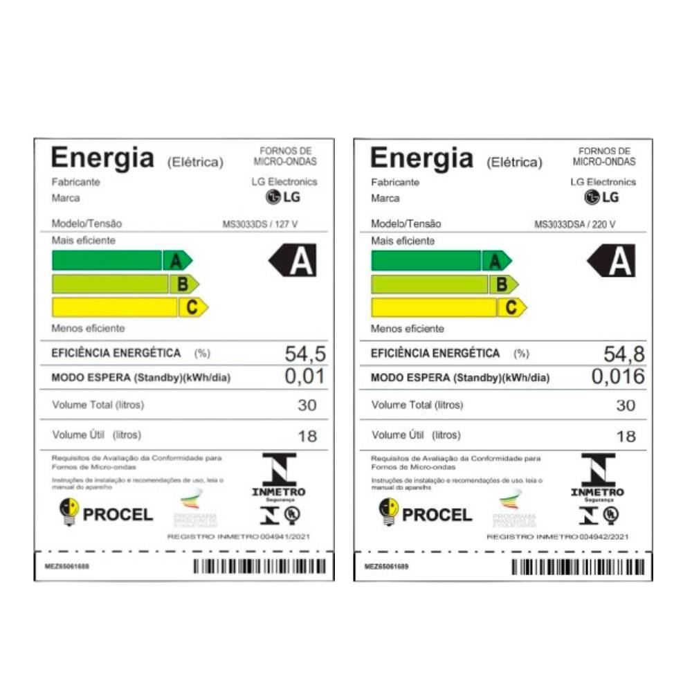 Micro-ondas LG 30 Litros de Bancada NeoChef Limpa Fácil MS3033DS