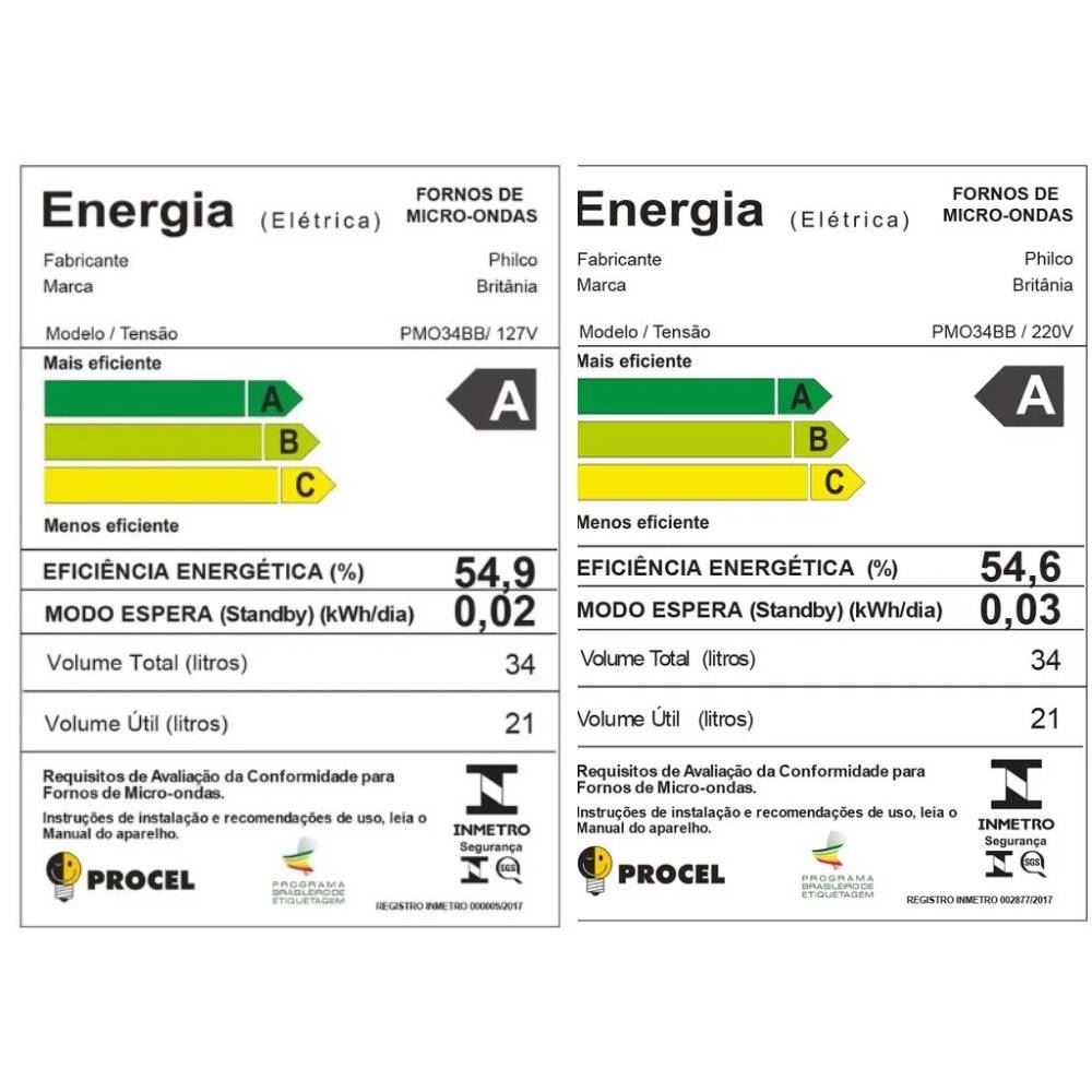 Micro-ondas Philco 34 Litros Limpa Fácil e Tira Odor PMO34BB