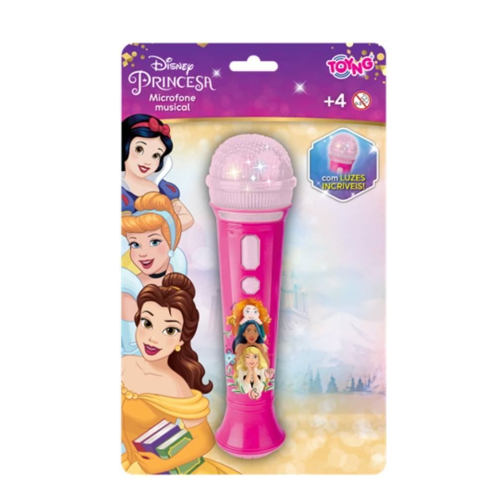 Microfone Musical Princesas Disney Toyng - Rosa