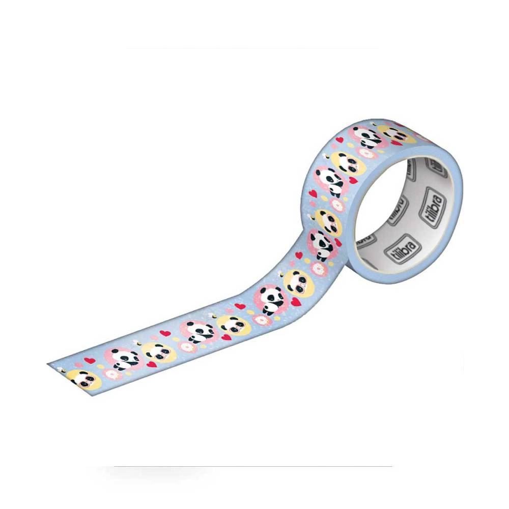Mini Fita Adesiva Washi Tape Panda 3M Tilibra - 891819