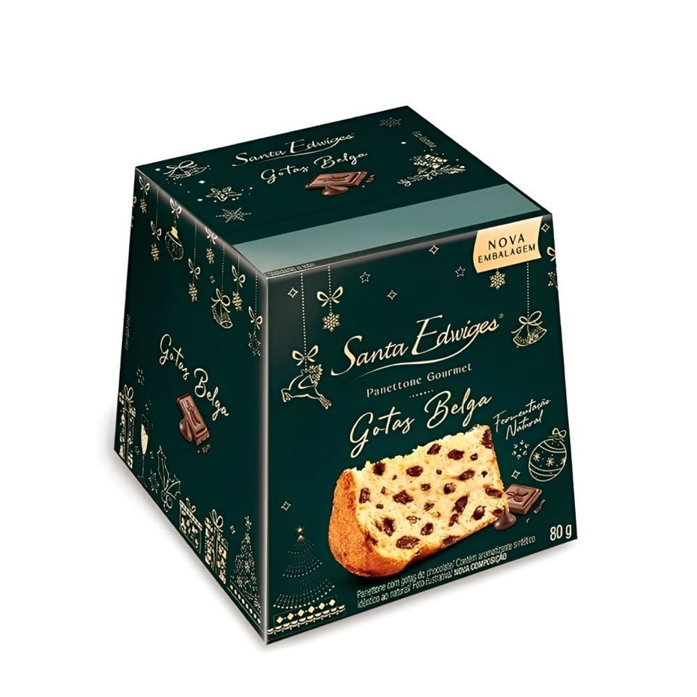 Mini Panettone Gourmet Gotas Belga Santa Edwiges - 80g