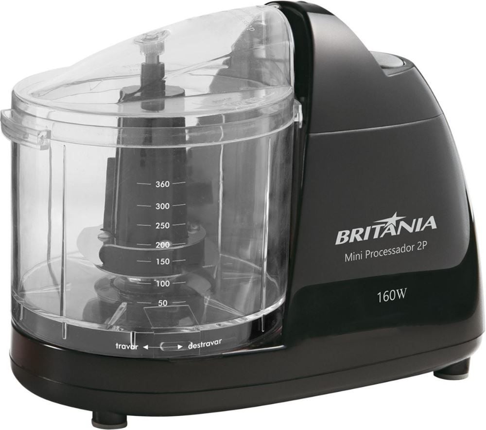 Mini Processador de Alimentos Britânia 360ml Função Pulsar 2P