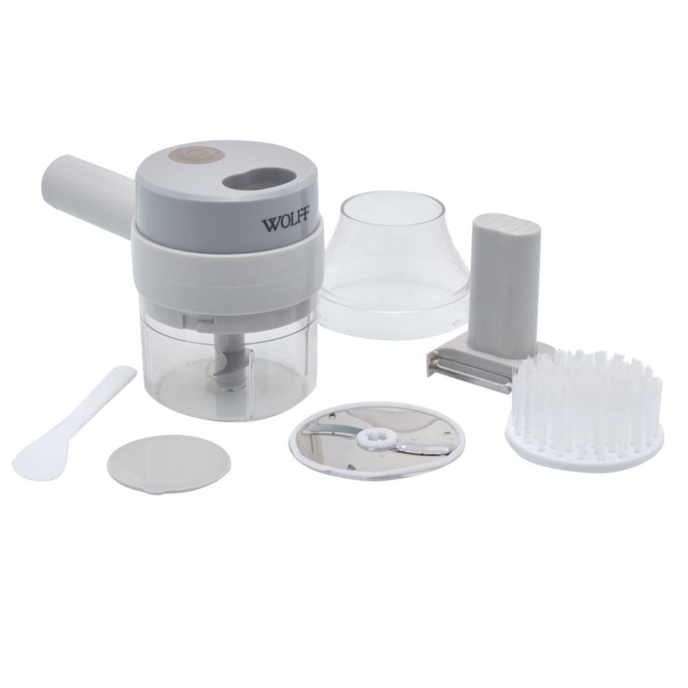 Mini Processador De Alimentos Multifuncional Elétrico Wolff - Cinza