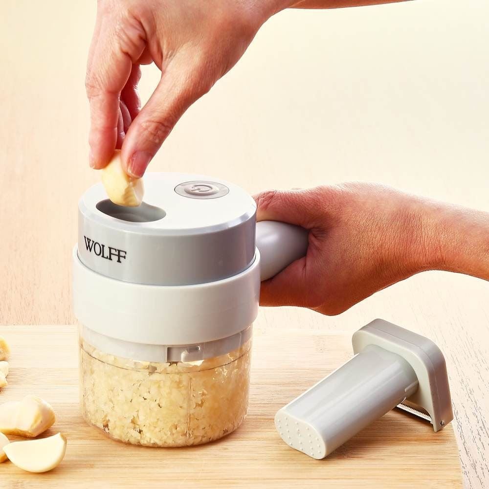 Mini Processador De Alimentos Multifuncional Elétrico Wolff - Cinza