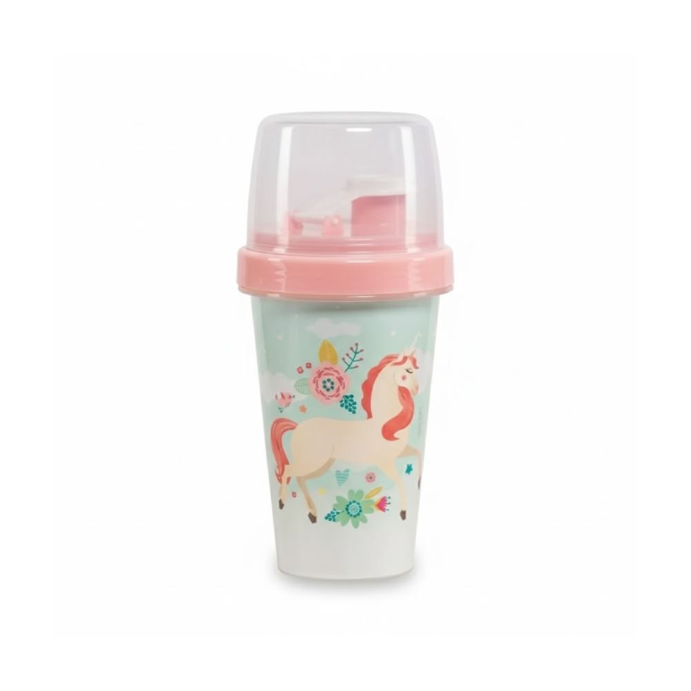 Mini Shakeira Unicórnio Plasútil 320Ml - Rosa