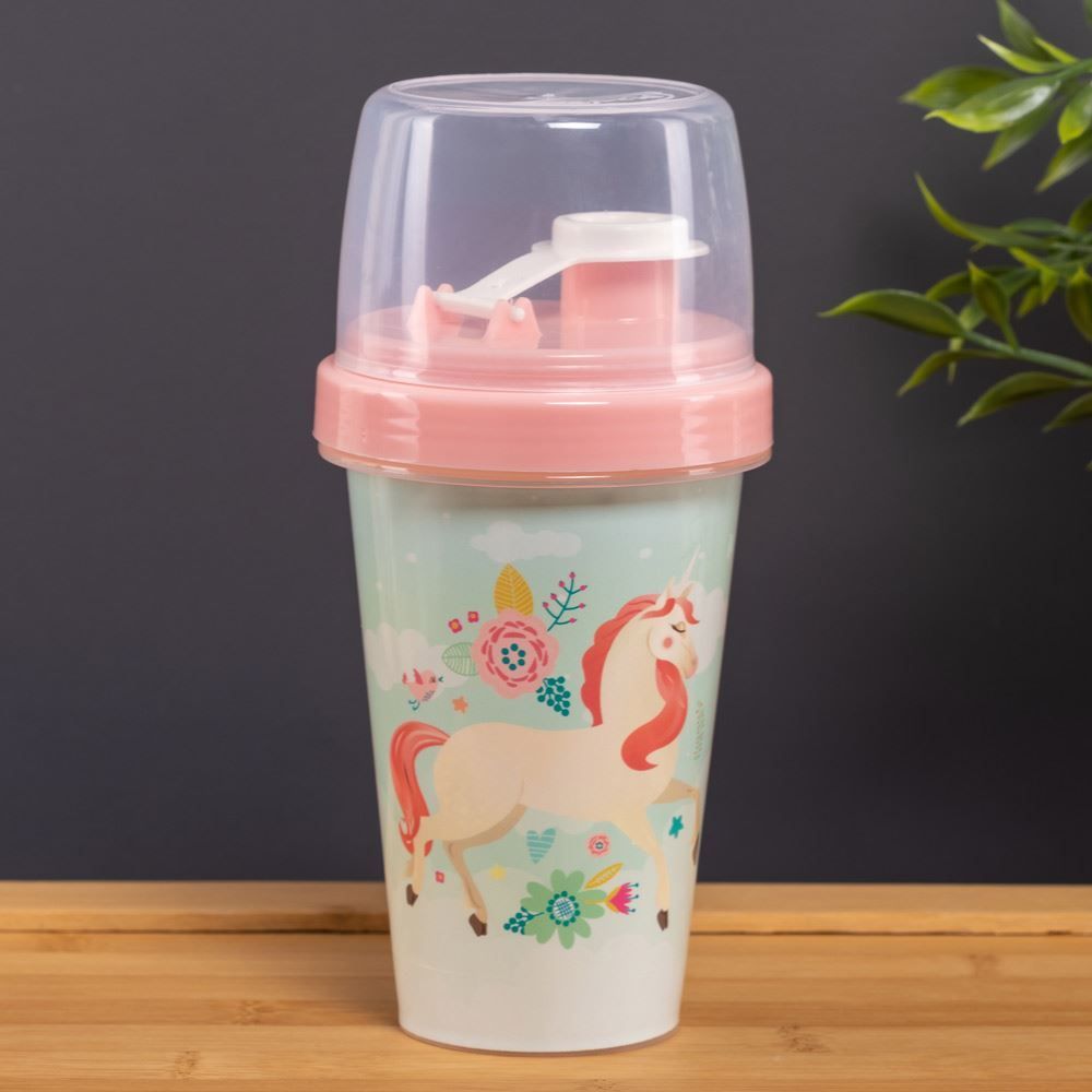 Mini Shakeira 320Ml Unicórnio Plasutil - Rosa