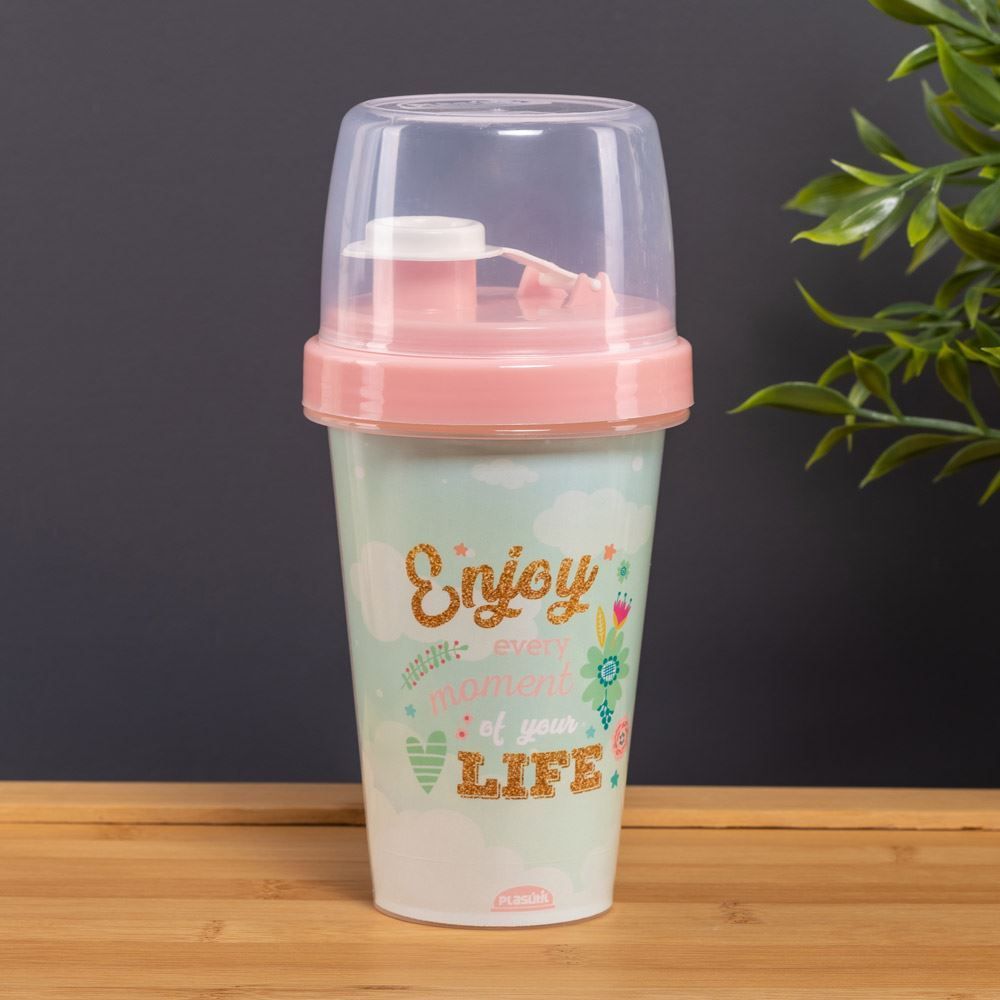 Mini Shakeira 320Ml Unicórnio Plasutil - Rosa