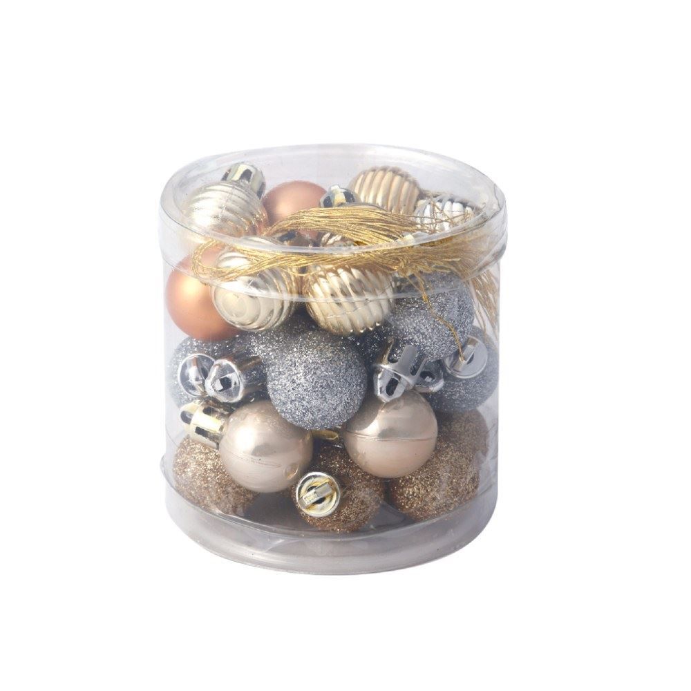 Mix Bolas De Natal 2Cm Dourada Com 30 Unidades Tuut - 27595
