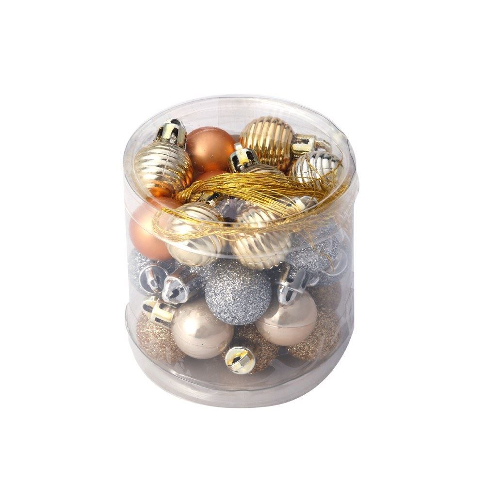 Mix Bolas De Natal 2Cm Dourada Com 30 Unidades Tuut - 27595