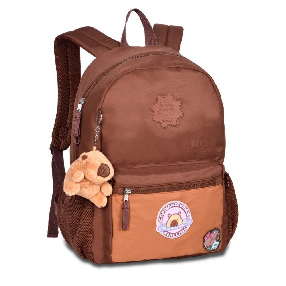 Mochila de Costas Juvenil Capivara Clio Style - Marrom