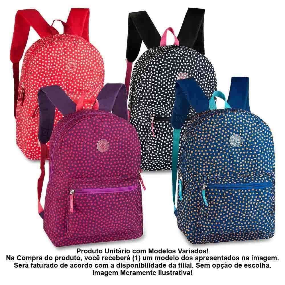 Mochila de Costas Juvenil Poá Mini Clio Style - Produto sortido