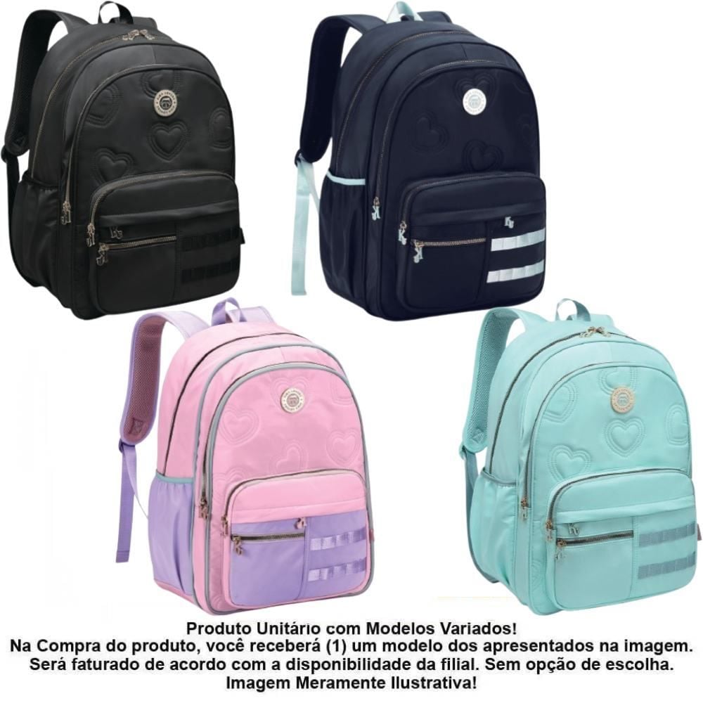 Mochila de Costas Juvenil Heart Kika - Sortido
