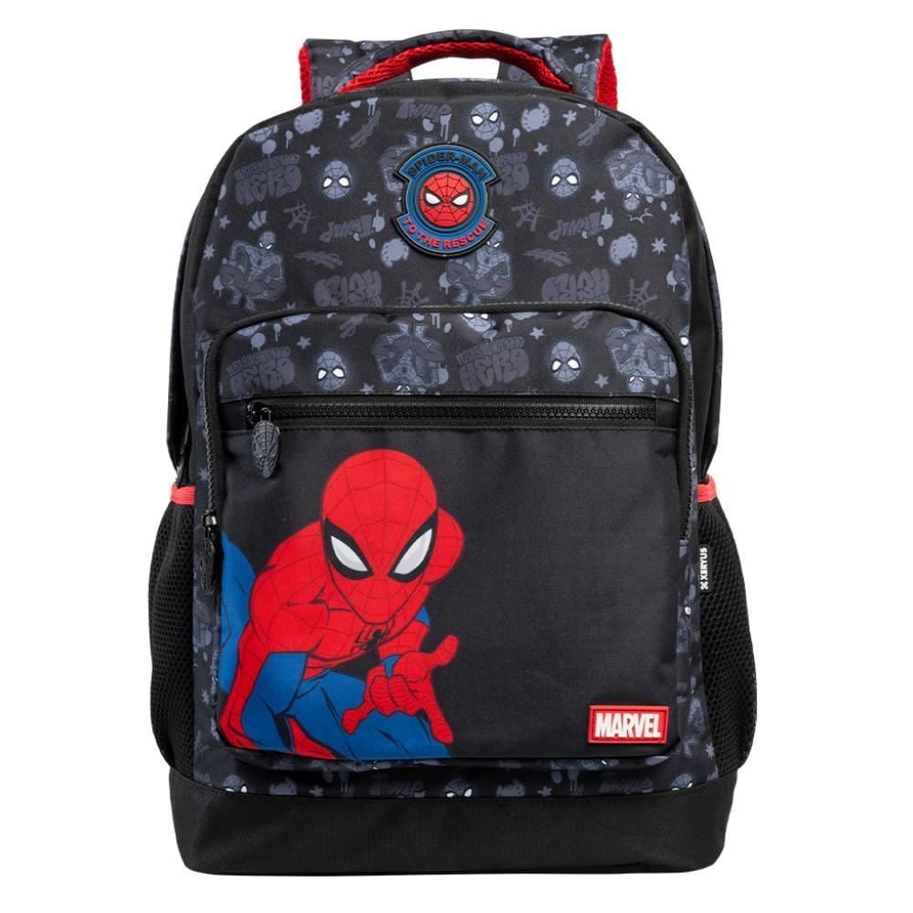 Mochila de Costas Juvenil Homem Aranha Xeryus - Preto 