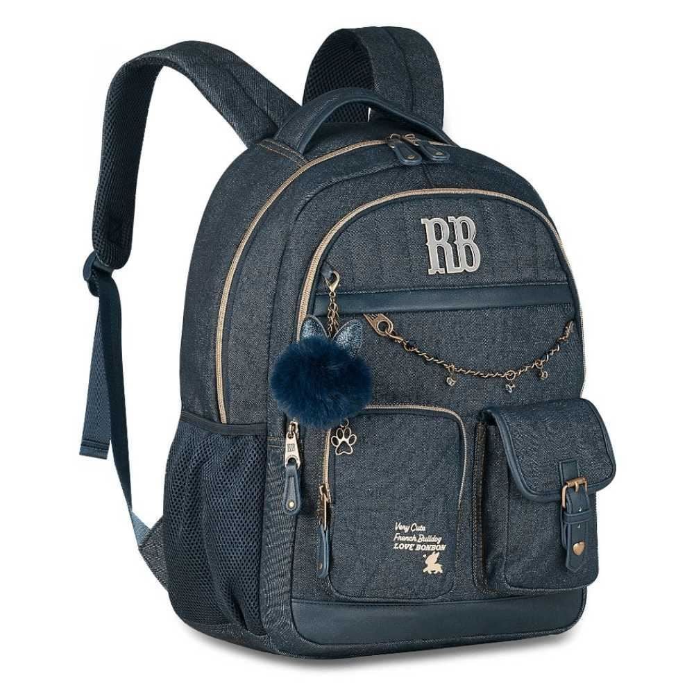 Mochila de Costas Juvenil Rb Jeans Clio Style - Azul