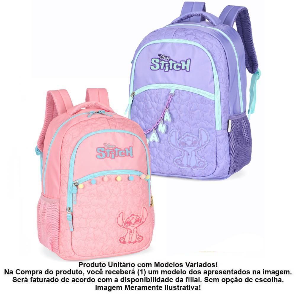 Mochila de Costas Juvenil Stitch Matelassê Luxcel - Sortido