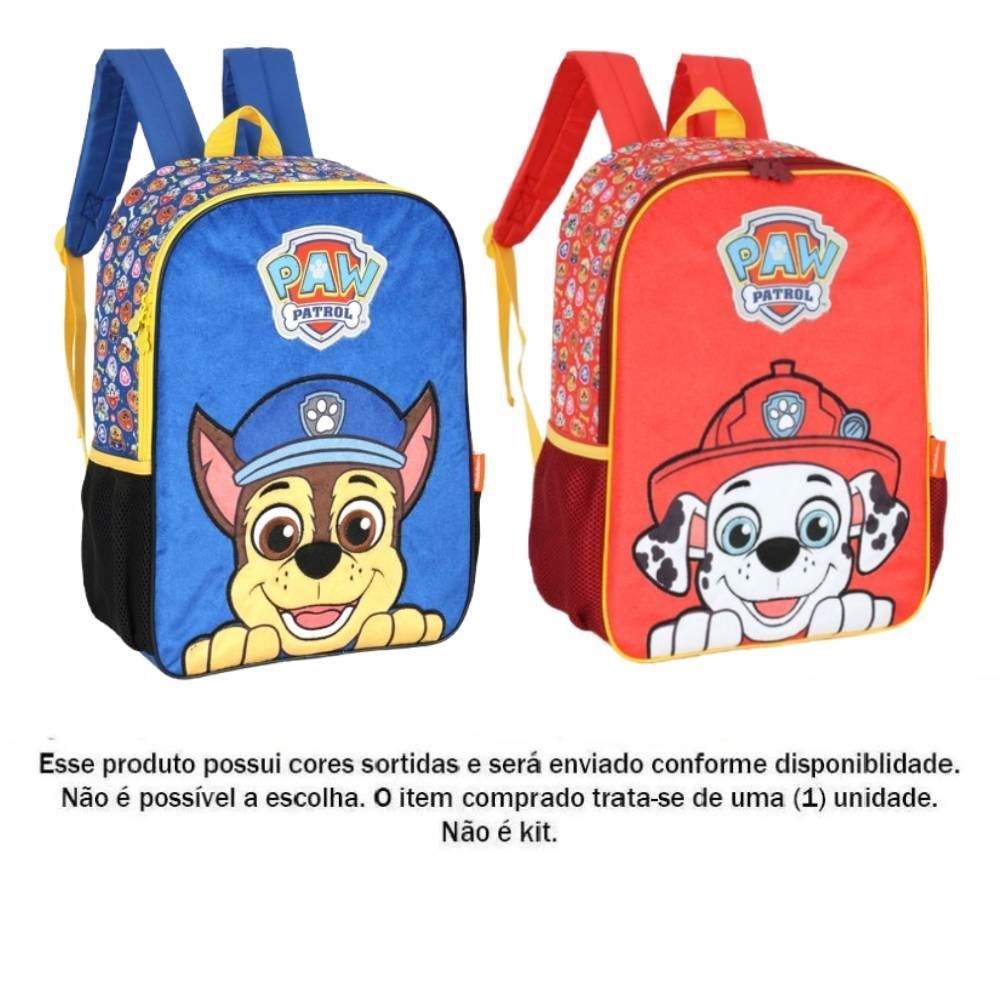 Mochila De Costas Luxcel Infantil Patrulha Canina Peluciada - Sortido