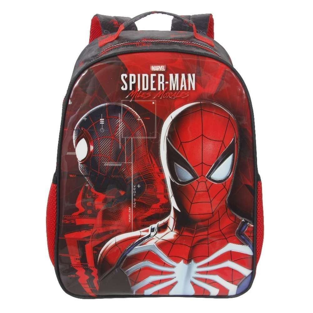 Mochila Infantil de Costas Homem Aranha Xeryus - Preto 