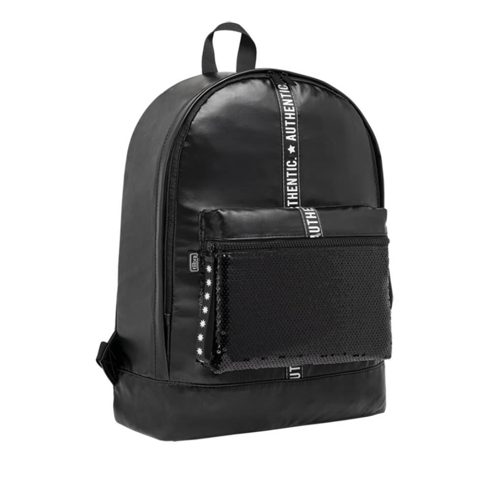 Mochila Juvenil Paetê Preto Tilibra - 346233