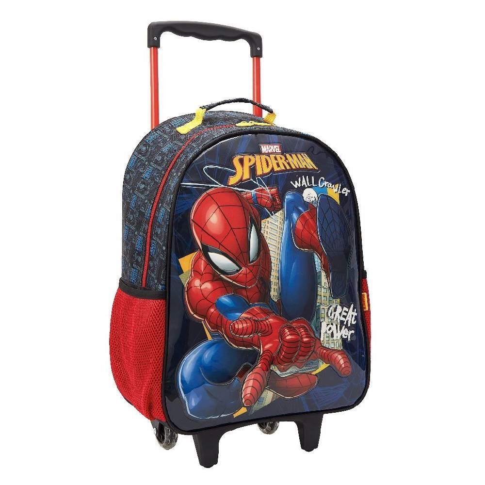 Mochila Com Rodinhas Homem Aranha Preta Xeryus - 13340