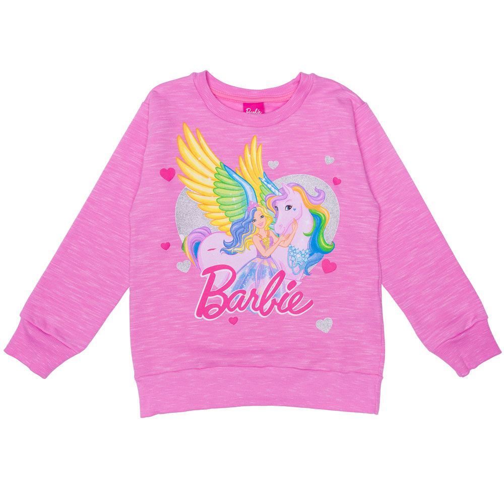 Moletom 4 a 10 anos Jet Barbie com Glitter Mattel