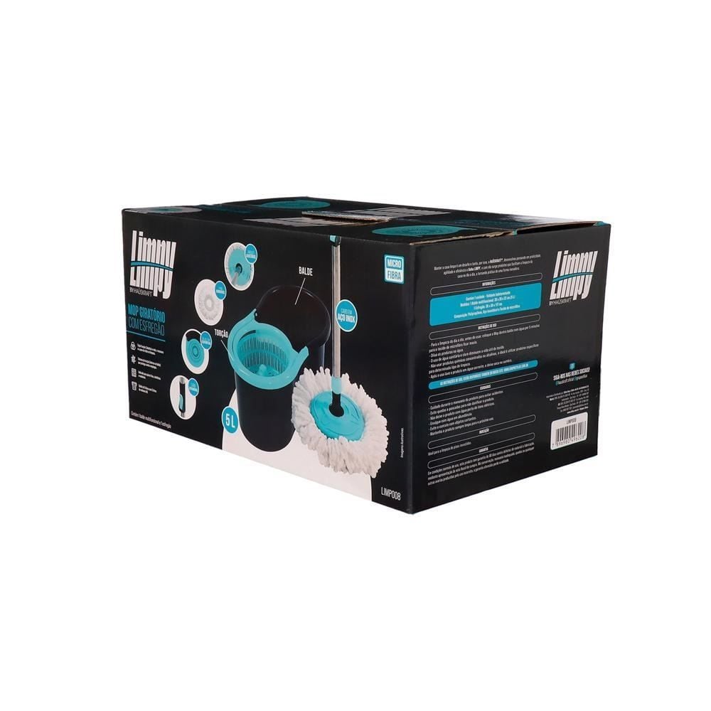 Mop Giratório com Esfregão Lava e Seca Hauskraft - 8 Litros