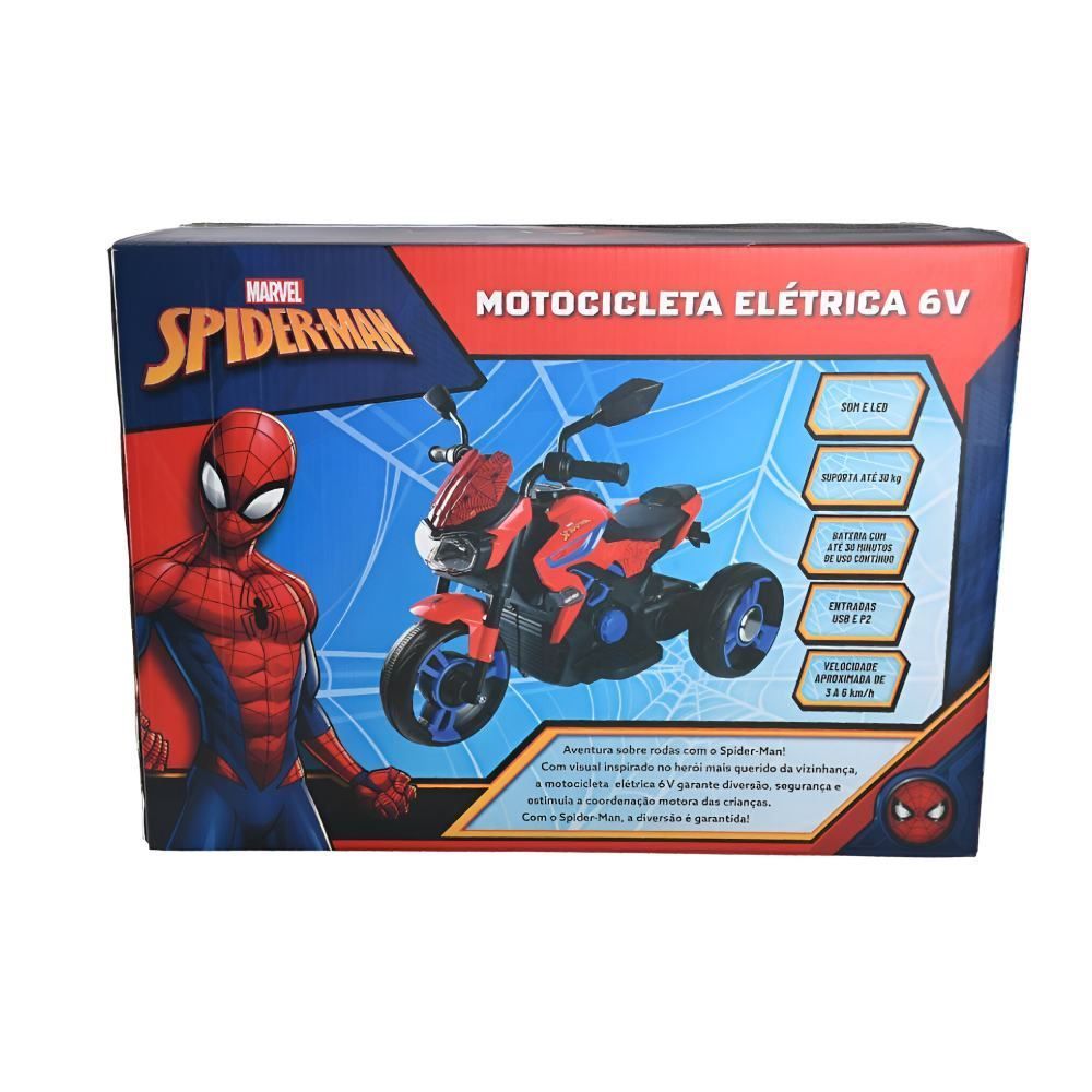 Moto Elétrica Infantil Homem-Aranha