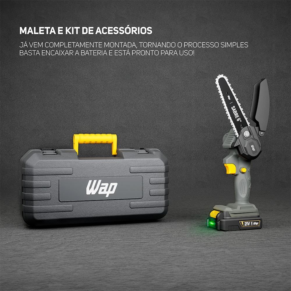 Motosserra Sabre Wap 6" 21V A Bateria K21s01 - Bivolt