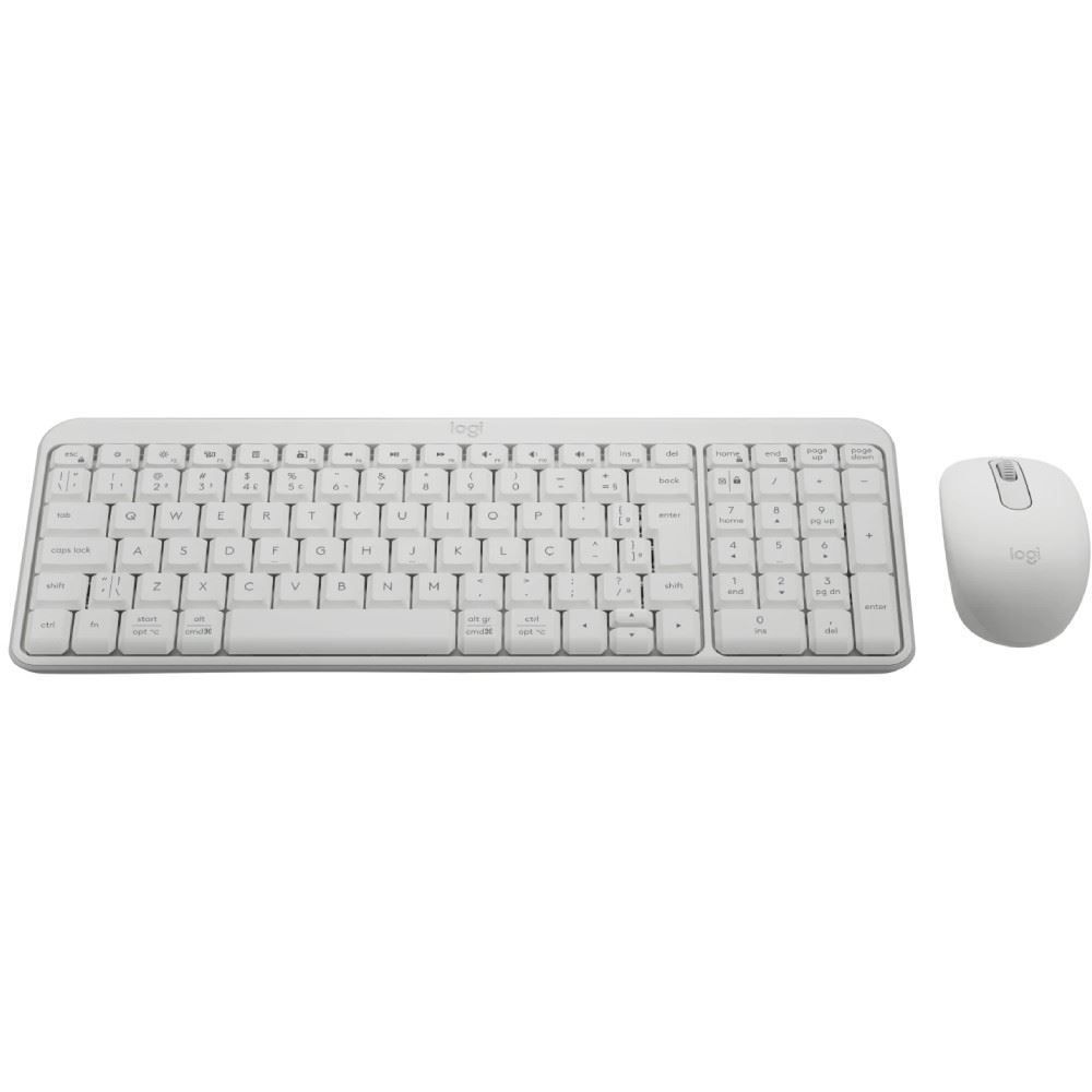 Mouse e Teclado Sem Fio Logitech Mk250 Branco