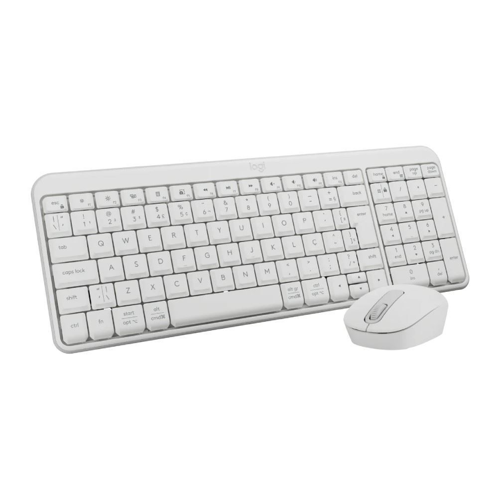 Mouse e Teclado Sem Fio Logitech Mk250 Branco