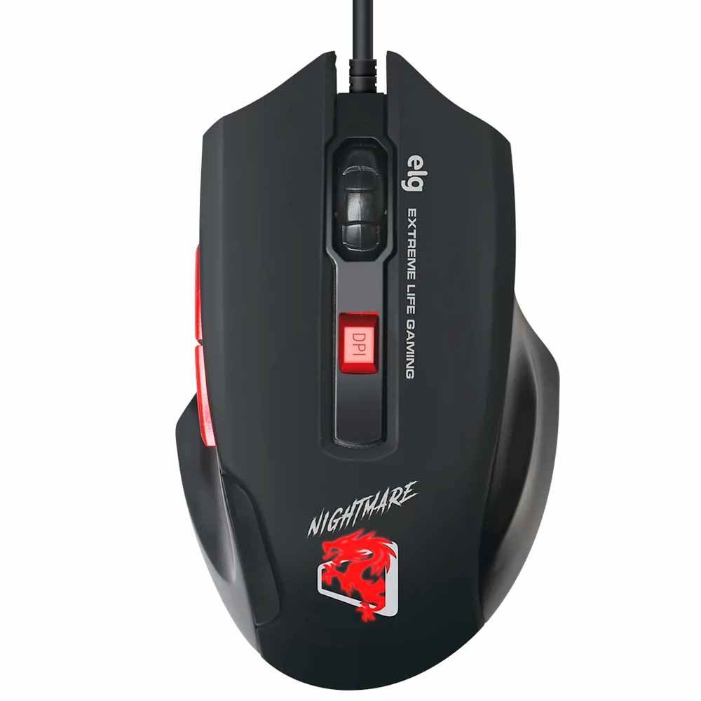 Mouse Gamer Night Mare 4000 Dpi Elg - Preto