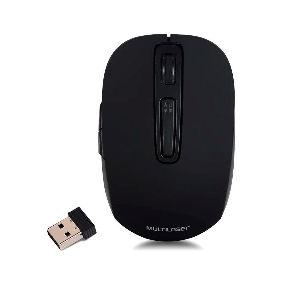Mouse Sem Fio Multilaser Mo277 - Preto