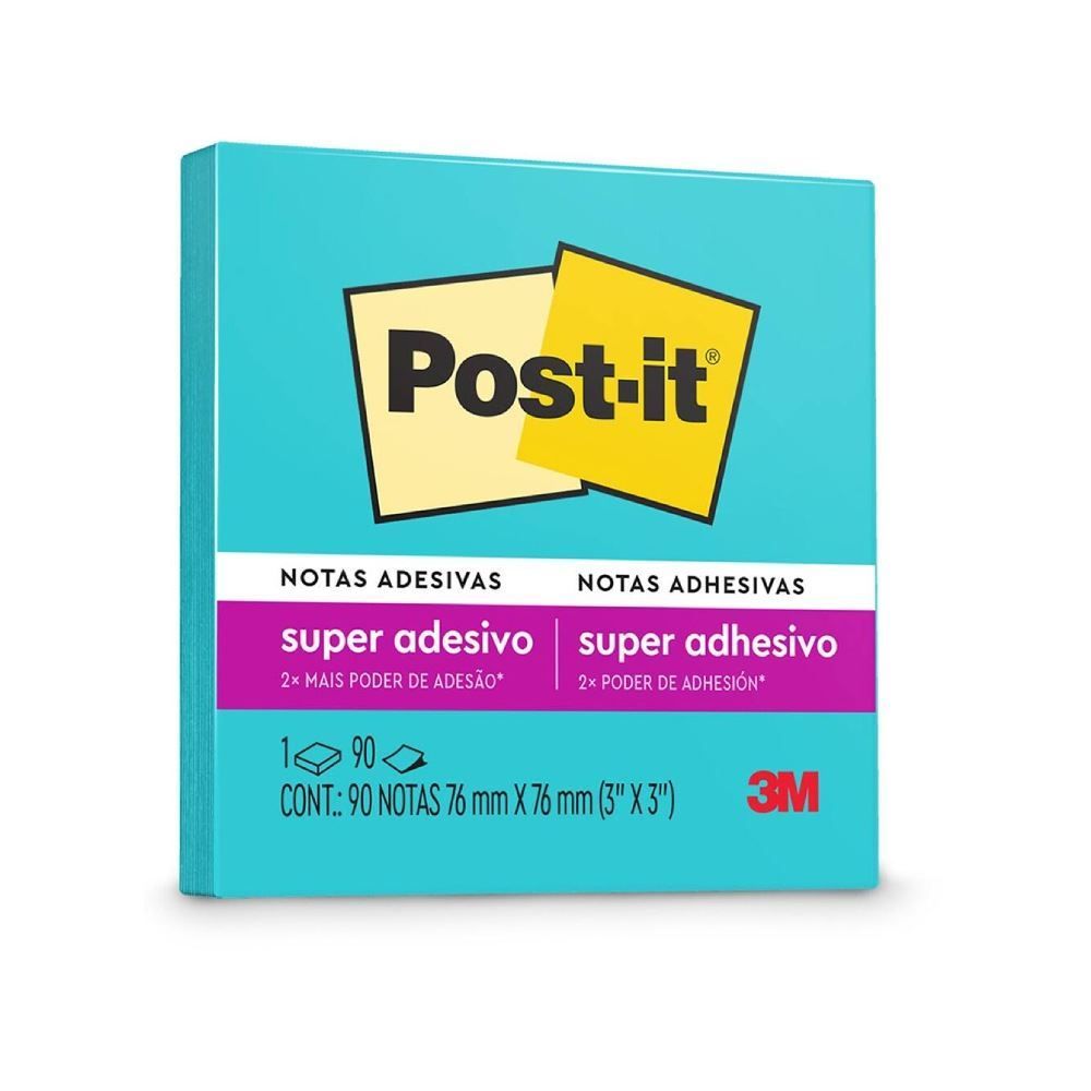 Post-It Notas Adesivas 76Mm Com 90 Folhas Azul Eletric - 3M