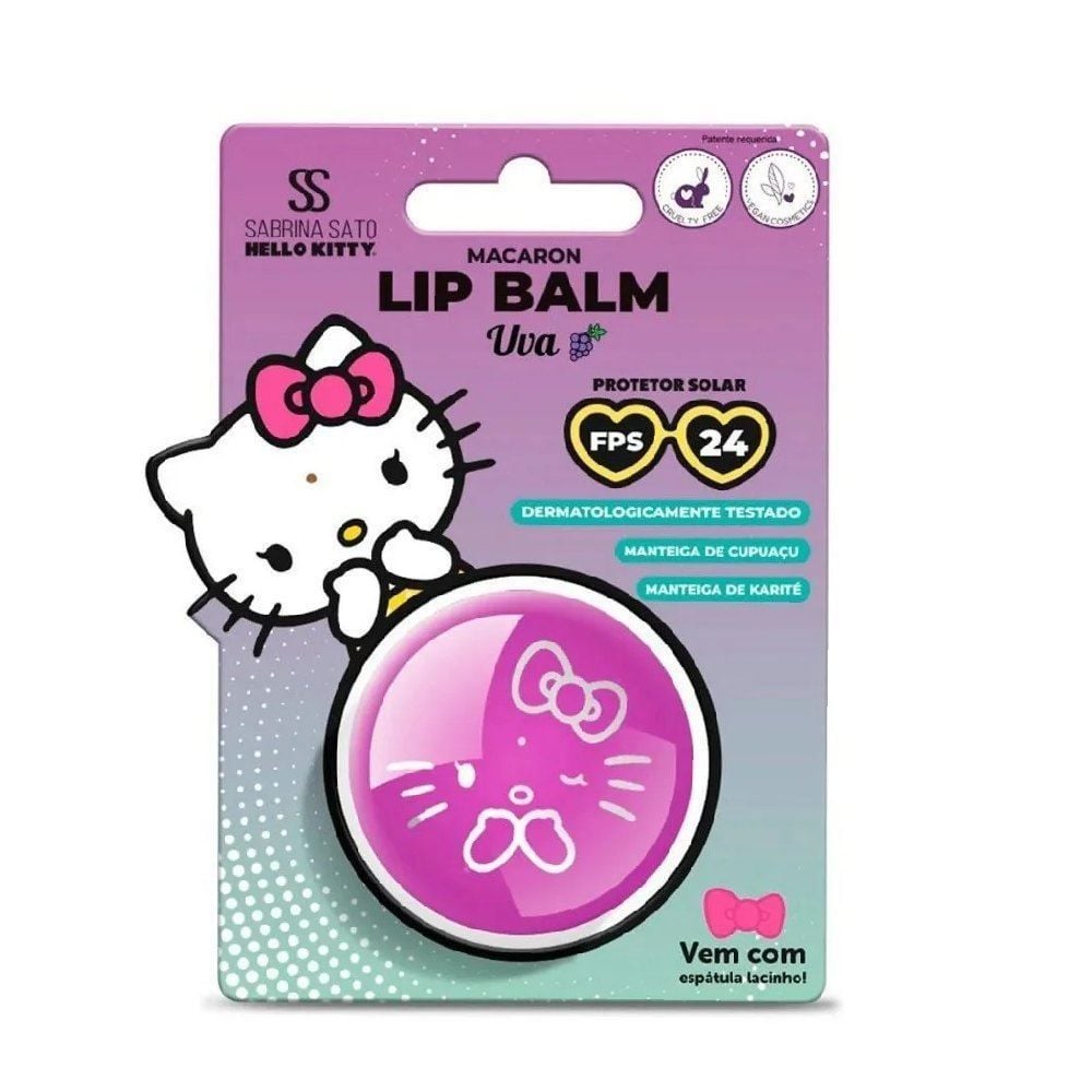 o Lip Balm Macarom Fps 24 Hello Kitty Sabrina Sato - Uva