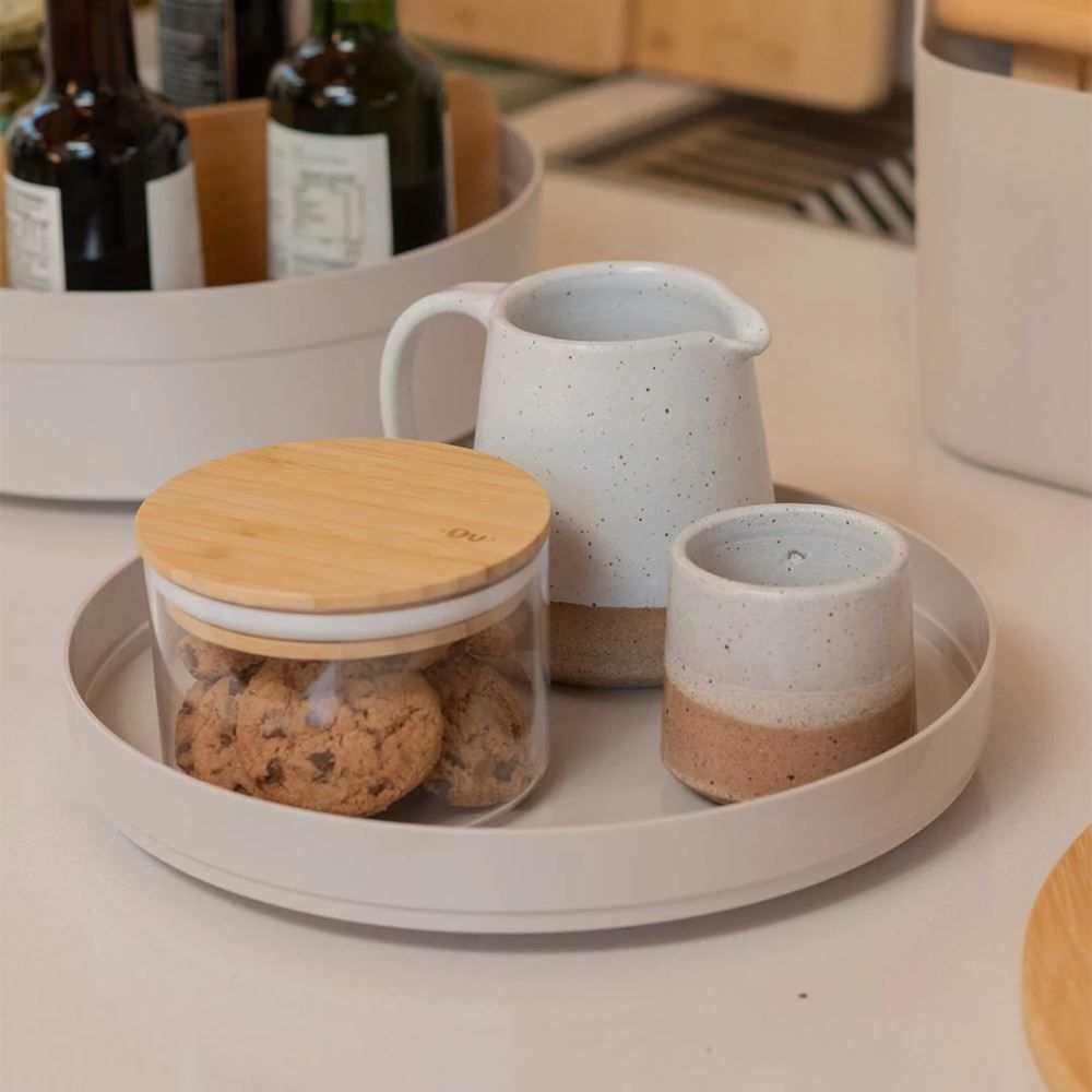 Organizador Giratório Baixo Lume 25,5Cm Ou - BEGE FECHADO