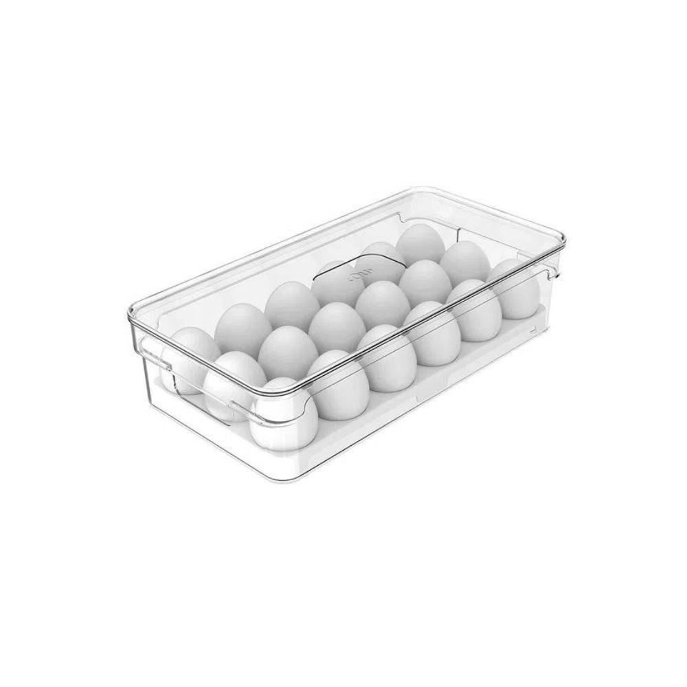 Organizador De Ovos Com Tampa Clear Fresh Ou 18 Unidades - Transparente