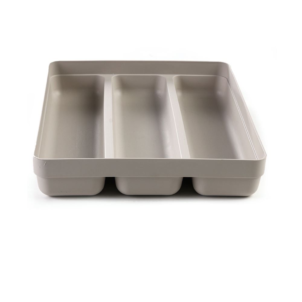 Organizador De Talheres 3 Divisórias Logic Ou - Bege Fechado